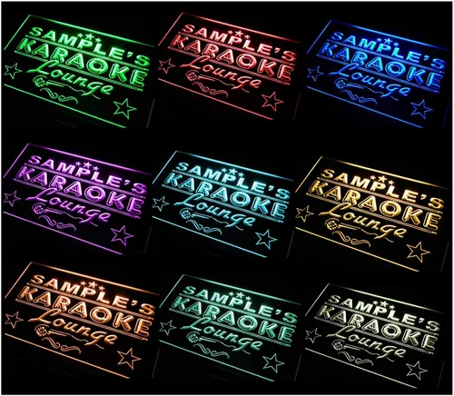 Vista 15 de ADVPRO pk-tm Nombre Personalizado Karaoke Lounge Bar Cerveza Neon Sign Azul