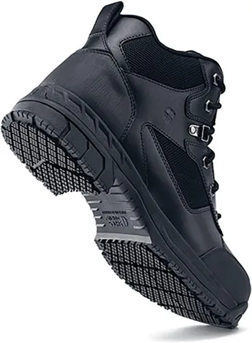 Vista 8 de Shoes for Crews Voyager II - Botas de trabajo unisex con punta suave y punta de acero, antideslizantes, resistentes al agua, color negro, Negro