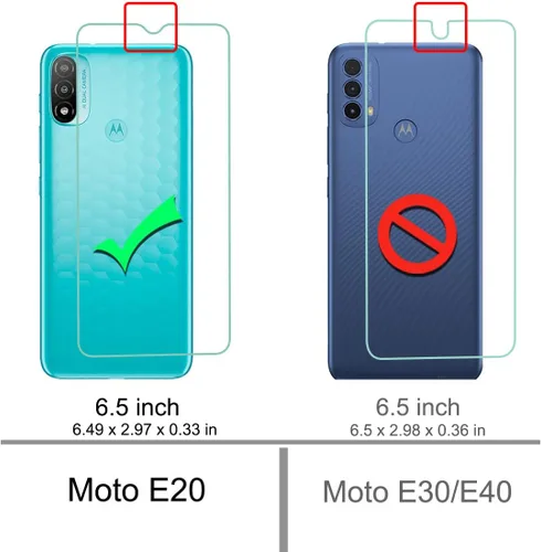 Vista 2 de Osophter Funda para Moto E20 con 2 unids Protector de pantalla de absorción de golpes Flexible TPU Caucho Protector de teléfono celular
