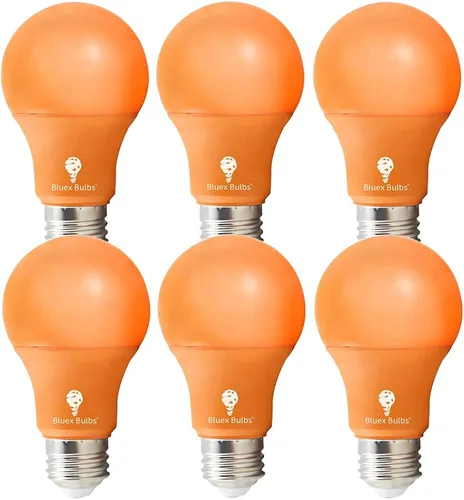 Vista 5 de Bluex Bulbs Paquete de 6 bombillas LED A19 color rosa, 9 W (equivalente a 60 vatios), base E26, bombilla LED rosa, decoración de fiestas, porche