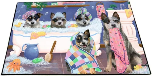 Vista 18 de Doggie of the Day Blue Heeler Dogs Floor Mat - 4th of July Independence Day - Best Dog Doormat - Protector Decor - Unique Portrait Art - Premium