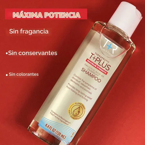 Vista 4 de True+Real Champú anticaspa de ácido salicílico al 3% de ácido salicílico, 4.4 onzas líquidas