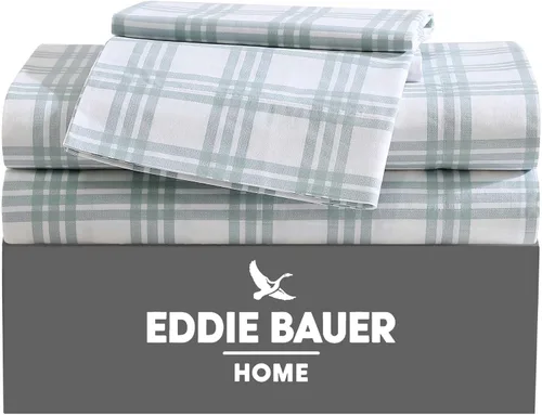 Vista 12 de Eddie Bauer - Juego de sábanas individuales, sábanas de percal de algodón, frescas y frescas, ideales para dormitorio