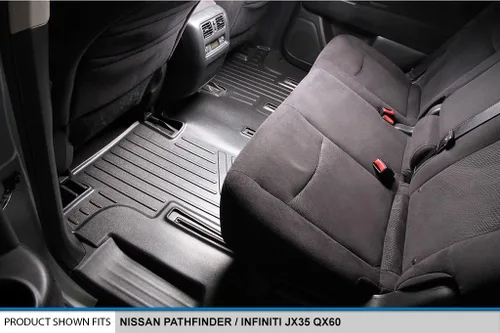 Vista 4 de SMARTLINER Juego de tapetes de piso de ajuste personalizado de 2 filas compatibles con Infiniti JX35 2013-2013