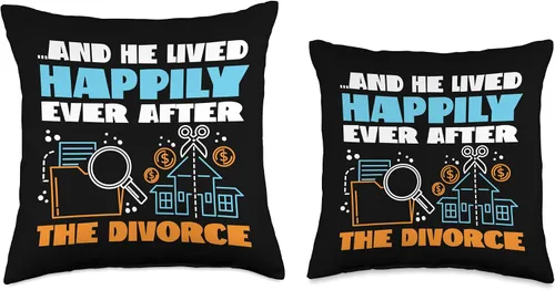 Vista 3 de Happy Divorce Party And He Lived Happily Ever After The Throw Pillow