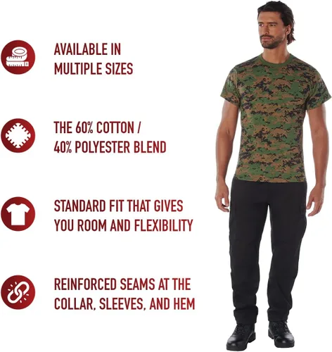Vista 8 de Rothco Camisetas de camuflaje, 3XL, Digital Woodland Camouflage