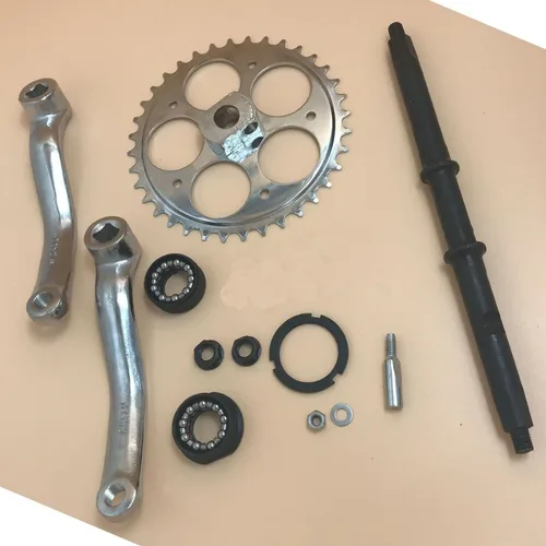 Vista 6 de 36T/44T Bicycle Wide Crank Assembly Kit 3pcs - 2 Stroke & 4 Stroke Gas Motorized Bicycle