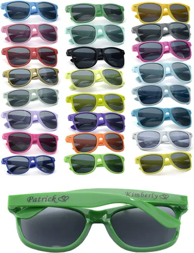 Vista 17 de Gafas de sol de fiesta personalizadas, regalos de boda a granel, regalos para invitados, cumpleaños, licenciatura, graduación, novia, novia, Mezclado