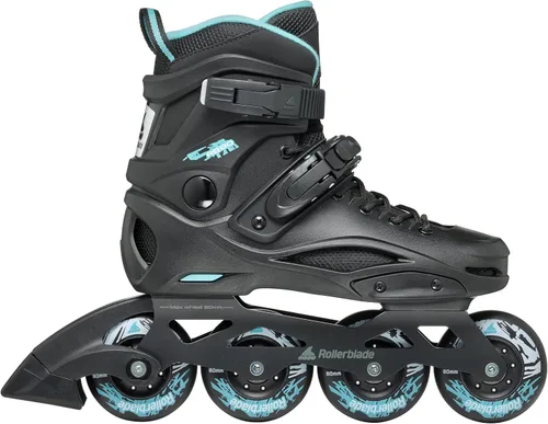 Vista 2 de Rollerblade RB 80 Urban Patín en línea para mujer, negro y azul claro