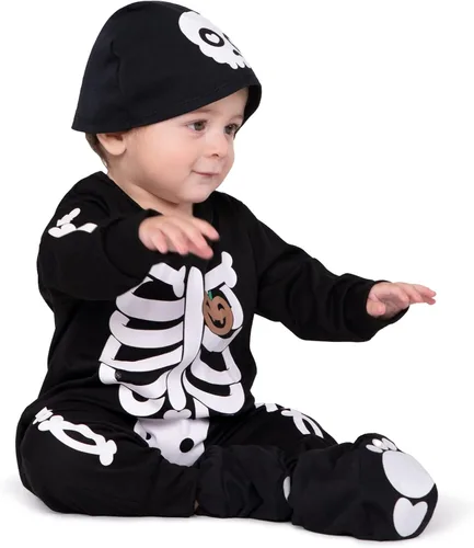 Vista 3 de Spooktacular Creations Disfraz unisex de esqueleto para bebé para Halloween disfraz de esqueleto espeluznante