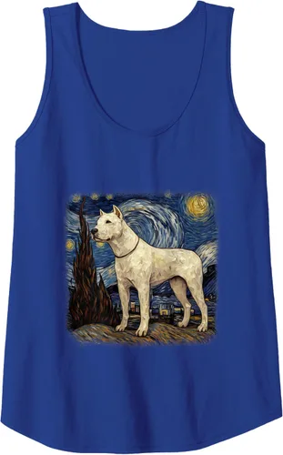 Vista 10 de Van gogh Dogo Argentino in starry night Tank Top