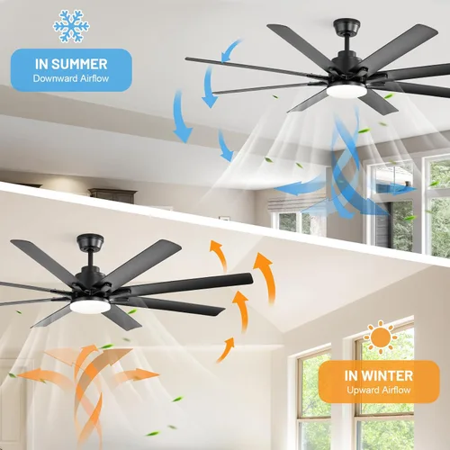 Vista 3 de Sofucor Ventiladores de techo inteligentes de 52 pulgadas con luces, ventilador de techo inteligente moderno para exteriores