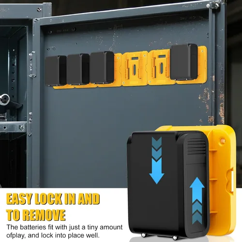 Vista 3 de 6 Pack Battery Mount Holder Compatible for Dewalt 20V 60V Battery Holder Fit for DCB200 DCB203 DCB206 Batteries Wall, Work Van, Shelf, Toolbox