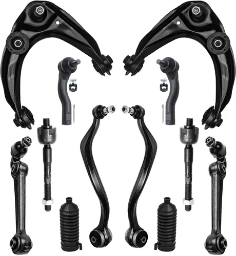 Vista 101 de Detroit Axle – 12 brazos de control superiores e inferiores delanteros con rótulas, barras de unión exteriores e interiores con topes, barras