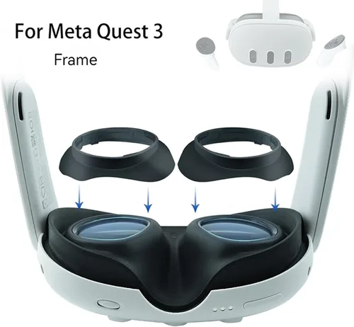 Vista 6 de Miopía Gafas Espaciador Anillos Marcos para Meta Quest 3 VR Auricular Lente Resistente A Los Arañazos Protector Miopía Gafas Parachoques