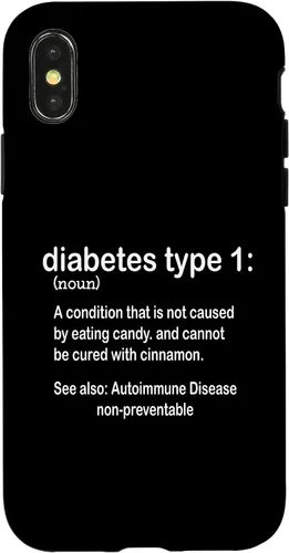 Vista 5 de Funda gráfica divertida para diabetes para iPhone 16 tipo 1