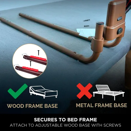 Vista 7 de Stander Wonder Click - Riel de cama extensible para marcos de cama ajustables de madera, riel de protección extraíble para adultos mayores