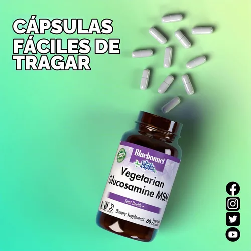 Vista 6 de BlueBonnet Suplemento vegetariano de glucosamina Plus MSM, 120 unidades ('743715011151)