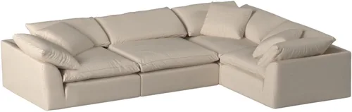 Vista 9 de Sunset Trading Puff 4-Piece - Funda de tela en forma de L seccional en color marrón