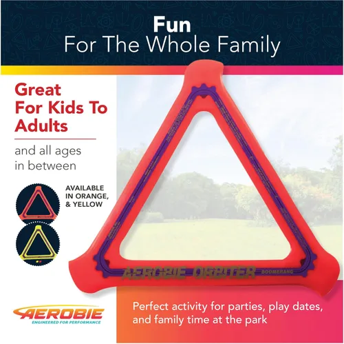 Vista 6 de Aerobie Orbirter - Boomerang de alto rendimiento, disco volador al aire libre, boomerang de regreso, anillo volador para fiestas infantiles