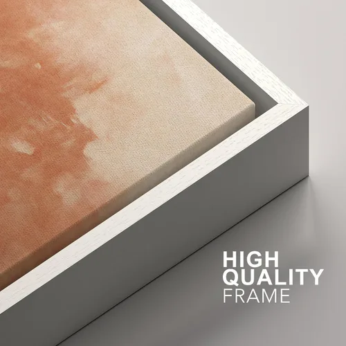 Vista 333 de SIGNFORD - Set de obras de arte en lienzo enmarcado para pared, ilustraciones abstractas de neblina del desierto en tonos neutros beige y marrón
