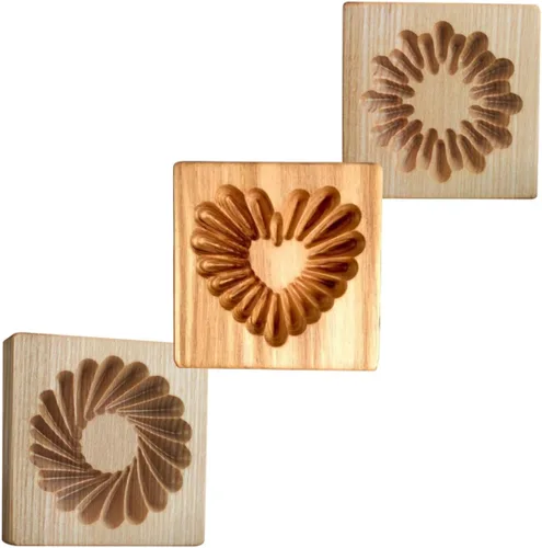 Vista 27 de Molde de Galletas de Madera Herramienta de Decoración de Galletas de Madera Moldes de Galletas 3D Molde de Hornear Gracioso Arte de Relieve Navidad