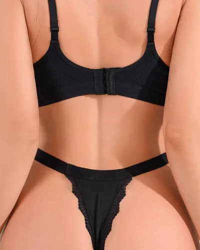 Vista 3 de Banamic Ropa interior para mujer, tangas elegantes y tangas recortadas de encaje