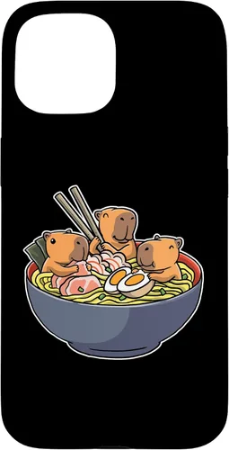 Vista 6 de Capybara Eating Ramen Funda para iPhone 17