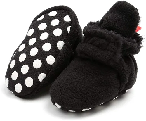 Vista 4 de Botas de forro polar para recién nacido, cálidas y cálidas, para invierno, para niños, antideslizantes, suela suave