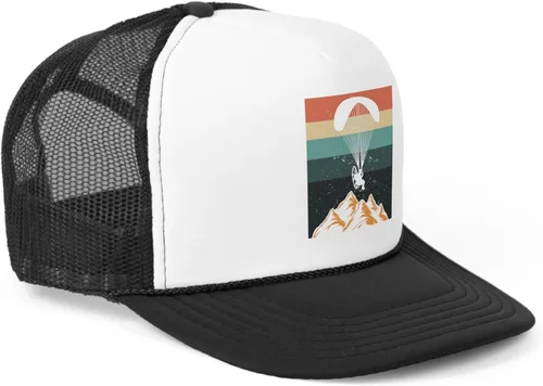 Vista 8 de Vintage Parapente Entusiastas Ilustración angustioso Paramotores Paramotores Paracaídas Devoto Gráfico Trucker Caps
