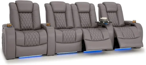 Vista 28 de Seatcraft Asiento de cine en casa Diamante Marrón Reclinable Individual