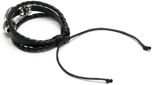 Vista 2 de Trinity - Pulsera trenzada con nudo celta y cuerdas hecha a mano triquetra estilo vikingo estilo étnico ajustable unisex