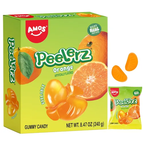 Vista 11 de AMOS Peelerz - Caramelo de goma pelable, mango/lichi/maracuyá/melocotón Paquete de 4 variedades, 3 oz cada uno, total 11.99 oz