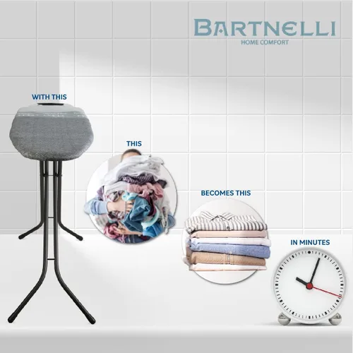 Vista 7 de Bartnelli by Rorets - Tabla de planchar clásica con nueva tecnología patentada EZ-Glide, fabricada en Europa, tabla de planchar premium con soporte
