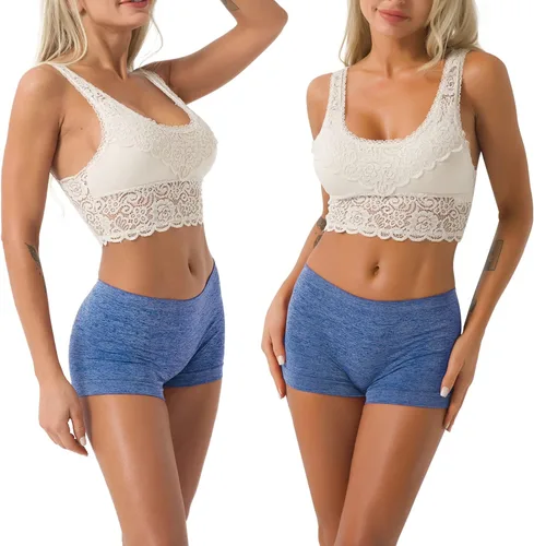 Vista 2 de R Ruxia - Bragas tipo bóxer para mujer, ropa interior de nailon sin costuras, calzones tipo bóxer elásticos, paquete de 5