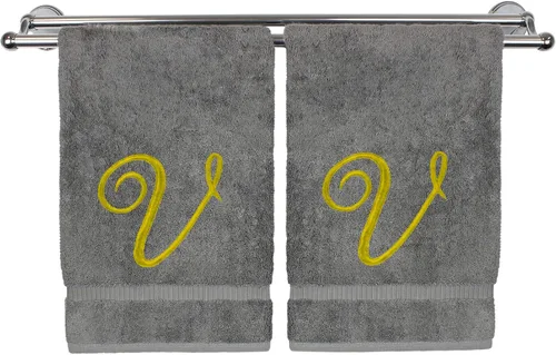 Vista 84 de Toalla de mano con monograma, regalo personalizado, 16 x 30 pulgadas, extra absorbente, 100% algodón turco, acabado de rizo suave, para baño, cocina