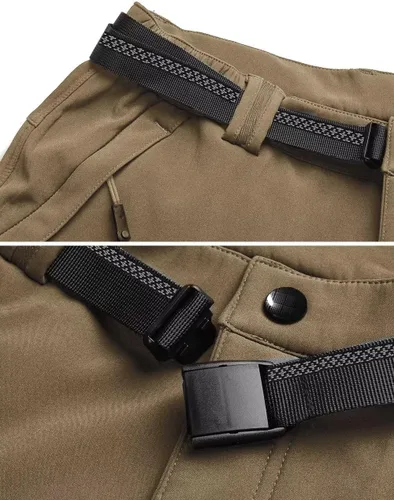 Vista 6 de MAGCOMSEN Men's Winter Pants 5 Zip Pockets Snow Ski Pants Fleece Lined Water Resistant Hiking Pants