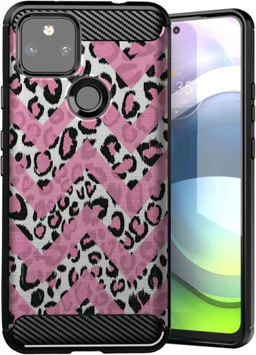 Vista 5 de CasesOnDeck - Funda compatible con Google Pixel 5A (2021) / Pixel 5A 5G] cubierta de parachoques de TPU suave con textura de fibra de carbono