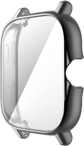 Vista 6 de Yrzper Compatible con Amazfit GTS 2 Smartwatch Case Plated Ultra-ThinTPU 360° Protector de pantalla de cuerpo entero Protector de pantalla de Negro