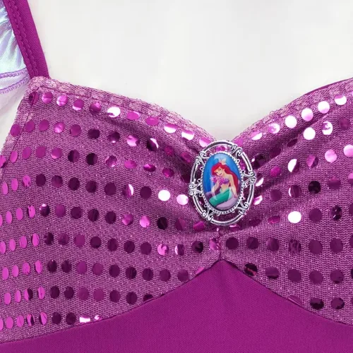 Vista 3 de Avady Disfraz de Sirenita para niñas, disfraz de sirena de princesa, disfraz de Ariel con accesorios