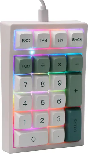 Vista 2 de EPOMAKER TH21 - Numpad mecánico para juegos mecánico RGB programable de 21 teclas de intercambio en caliente de 2.4 GHzBluetooth 5.0con perfil XDA