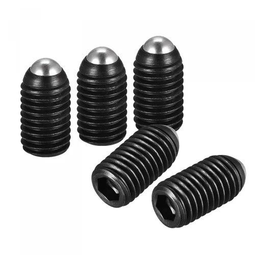 Vista 12 de uxcell Tornillos de fijación de punto de bola, 5pcs M10 x 0.472 in de acero de alto carbono Métrico Spring Hex Socket Grub Tornillo