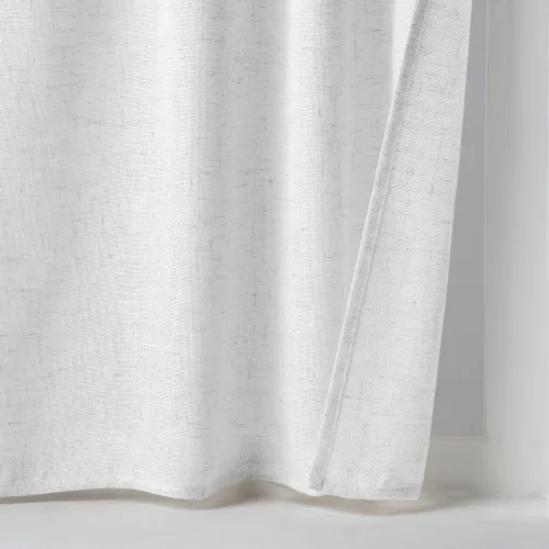 Vista 7 de MIULEE - Cortinas semitraslúcidas suaves y gruesas con textura de lino para cocina y ventana de baño, con trabilla trasera y bolsillo para Blanco