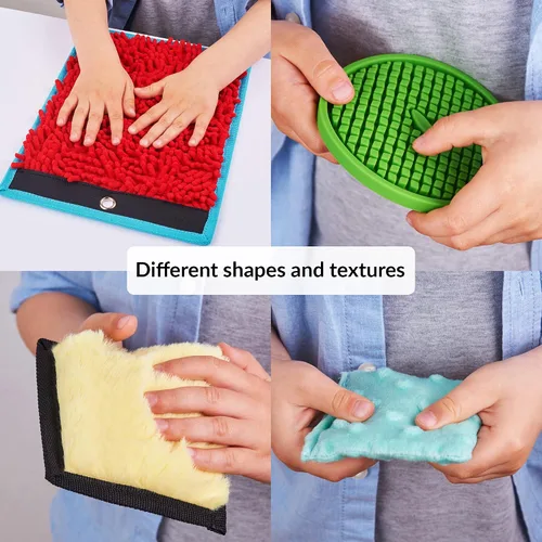 Vista 5 de ODOXIA Alfombrillas sensoriales para niños autistas Azulejos sensoriales para niños Mates, discos y bolsas de frijoles Panel de pared