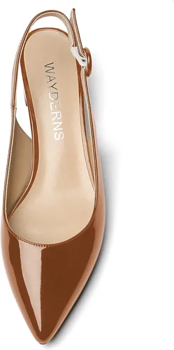Vista 3 de WAYDERNS Zapatos de tacón bajo grueso con puntera puntiaguda para mujer, 1.5 pulgadas