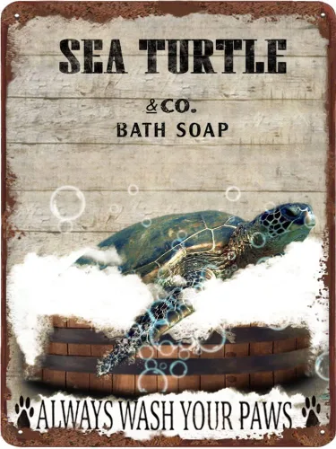 Vista 14 de Cartel de metal divertido de jirafa para baño, diseño retro de cabra para pared, póster de inodoro con texto "Wash Your Hooves", letrero de hojalata