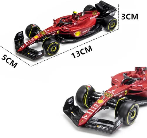 Vista 5 de HTLNUZD Bburag 1:43 Último 2022 F1-75#55 Carlos Sainz 1/43 Alloy Racing F1-75#55 Lujo Fórmula Uno Vehículos Fundidos Estáticos Die Cast Vehículos