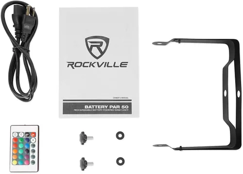 Vista 8 de Rockville Batería PAR 50 18W LED DMX Wash Up-Light, batería recargable, control remoto, mezcla de colores RGB, activada por sonido, para DJs
