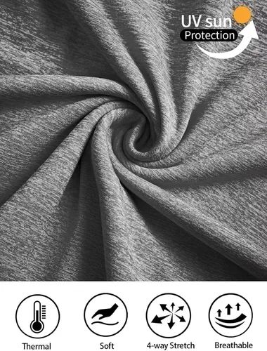 Vista 4 de Sudadera de manga larga con forro polar UPF50+ para hombre, con cremallera de un cuarto, sudadera de golf