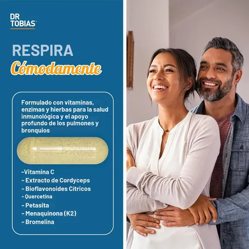 Vista 2 de Dr. TOBIAS - suplemento de salud pulmonar, 60 cápsulas